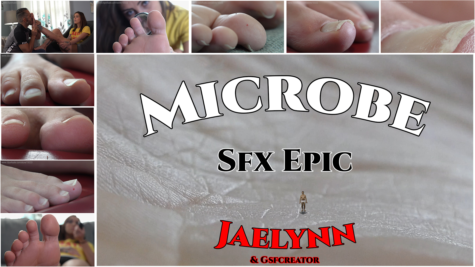 As her devoted boyfriend worship her perfect feet diligently, Jaelynn tries to squeeze a secret out of him. he kept implying for a while that he got a "dark", secret fantasy, but was too embarrassed to share it with her.
<br><br>
Until now. he hesitantly tells him about his ancient shrinking fantasy. his voice almost trembles as he elaborates about being shrunk down into the size of a microbe, roaming all over her enormous feet...and eventually shrinking into nothingness
<br><br>
Jaelynn laughs and takes it very lightly, but her boyfriend is quite serious when he tells her that he is working on something and that one day his fantasy will become a reality.
<br><br>
That day has arrived.
<br><br>
This film is all about a micro-shrinking fantasy, taken to the extreme by someone that had to have his deepest desire come true. this one's for all of the Micro & feet lovers, and got some of the best shots I've ever filmed. prepare to explore the vastness of Jaelynn's flawless, wrinkled desert of soles, and mountains of toes.
<br><br>
Foot worship
<br><br>
shrinking
<br><br>
Ground shakes
<br><br>
unware (into aware)
<br><br>
Pov
<br><br>
Extreme close-ups
<br><br>
soles
<br><br>
toes
<br><br>
toe-climbing
<br><br>
JOI
<br><br>
Cum countdown