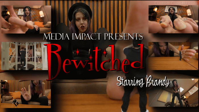 Brandy is a witch married to a mortal and she finds out he is cheating so she shrinks him and puts him in a cage, makes him rub and kiss her feet, flicks him, blows him down, sprays him with Windex, teases him in other ways as well. He tries to get away so she crushes him under her foot.

Brandy, pov, feet, FX, cage, crush