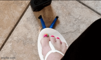 Madam steps on and crushes a number of tiny victims, wearing her Pulp Fiction outfit and white flip flops.  This clip is seen from HER perspective from a standard POV angle.  Separate clips will show a VR version, as well as one in HD from YOUR perspective.