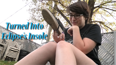 This video starts with this tiny guy already turned into the insole of Eclipse's shoe. He's been harassing her coworkers and hanging around her work. Finally fed up, Eclipse has turned him into this. She humiliates him and talks down to him inside of her shoe. Lots of story driven dialogue but minimal sole views outside of her shoe, and no in shoe views in this one. This is quite an older video, but it's a brand new release! He's just going to be her insole from now on.