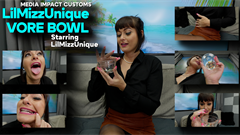 Another Vore bowl clip and this time it is with LilMizzUnique and she has shrunk all her coworkers and snacks on many of them and takes the rest home for later. 

Keywords Lilmizzunique, Media Impact, Shrinking, Vore, Hand Held, Business Attire, Brunette, Bangs, Mouth, Revenge

