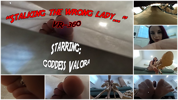 You thought it might be a good idea to shrink yourself down and stalk Valora. after all, her feet just blew your mind away, and the urge to inspect them from up close was just too strong.
<br><br>
you didn't took into mind the fact that she might actually notice you. or did you?
<br><br>
VR360, in-nylons theme. enjoy!