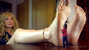 <h4>Tiny Stepson Has to Worship My Feet While Shrinking Continuously</h4>
My stepson Aiden wants to talk to me in an urgent matter. When we are all  alone, he makes me a confession, that he has naughty dreams about me. Instead of dating him as he wants, I decide to let my dreams come true. I always wanted to shrink him, because I find him so annoying. Especially since  I’ve noticed that he stalks me sometimes.
<br><br>
What a fun! He shrinks down to the half size of my foot. I put him on the table and force him to worship, lick and massage my giant sweaty feet. Ha! I bet these weren’t the naughty dreams he had about me, but I don’t care as he follows my orders dutifully.
<br><br>
While kissing and massaging my huge feet, he keeps shrinking smaller and smaller. The more he shrinks , the hornier I get. Finally I start touching myself. Mmmmh! It feels so good to have this little worthless creature at the mercy of my feet.
<br><br>
When my tiny stepson gets smaller then my toes, he has to climb my huge sole for my enjoyment and worship my toes. At his smalles size he starts begging to his stepmom goddess for his tiny life and hides under the toenail of my big toe as he gets a hunch of what will happen next…
<br><br>
Find out what the destiny of my tiny stepson will be.
<br><br>
Giantess Stepmom
<br><br>
The special about this clip is the continuously shrinking process of the tiny person at my feet. You really shouldn’t miss this clip, if you have a shrinking fetish and enjoy giantess foot worship.
<br><br>