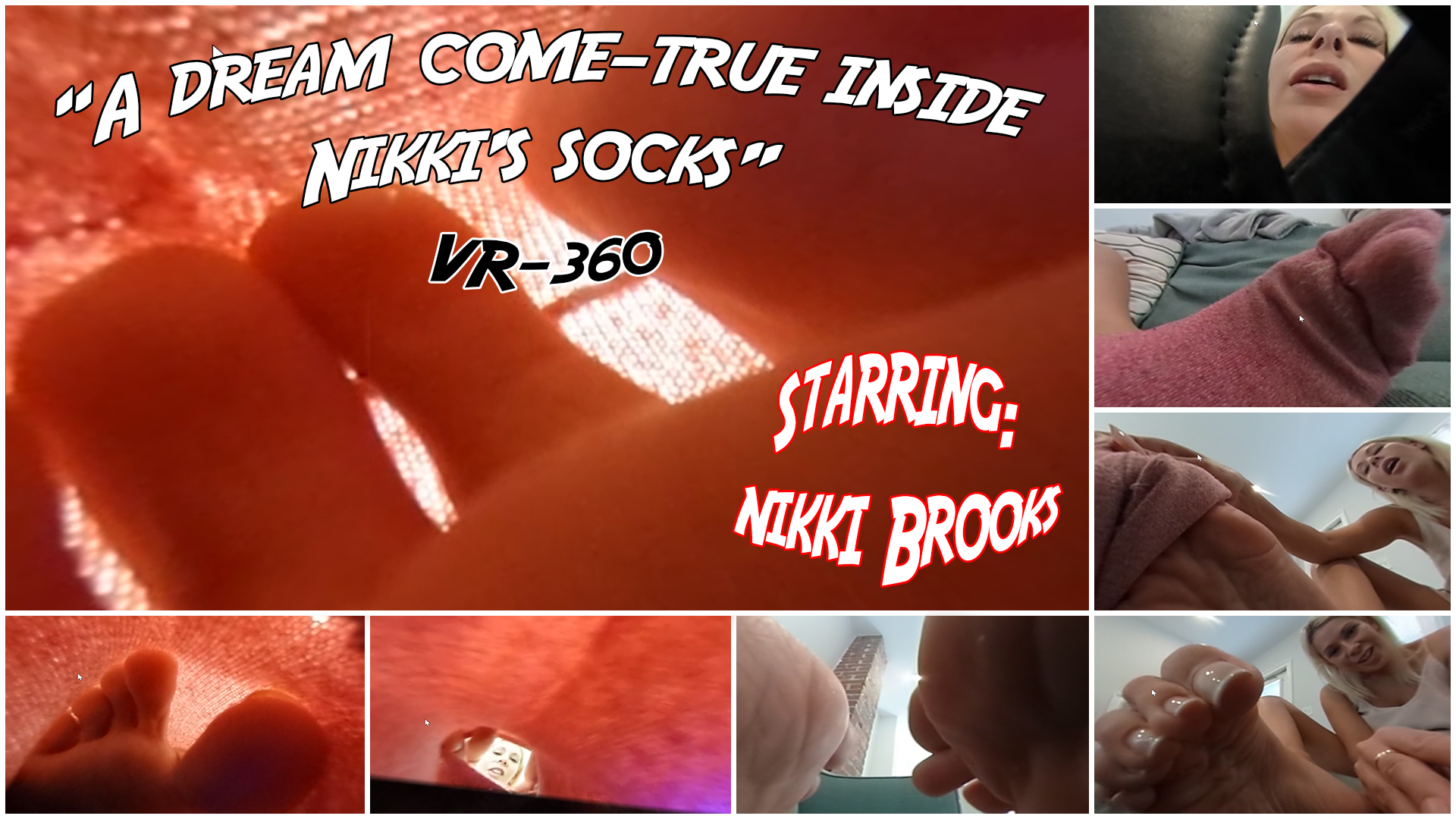 Shrinking yourself just to get close to Nikki's amazing feet was a very couragous act...and stupid as well. you thought you could stalk her without being noticed...
<br><br>
wrong.
<br><br>
Insane teasing, foot-fetish, wrinkled soles, toe wiggling,in-socks action, JOI, cum countdown. grab it, put on your VR gear and enjoy!