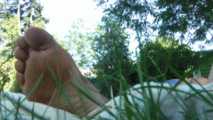 Adrianna is resting in the park and you wander up to her. First you glance up at her huge bare feet before wandering around them and hopping up on her leg. Wandering up Adrianna's body you look down at her huge left hand and finally make your way up to her tummy when suddenly she notices! She's mad that you bothered her up but realizes you like her. Still, Adrianna is frustrated so she decides to eats you! She tries to explain that since you like her, if she eats you, you can be with her forever! Eventually you give in and she holds you over her mouth. You change your mind but there's no going back. She gives you a good view before finally eating you. An outside scene shows Adrianna talking to her tummy with you inside before she goes back to resting.
