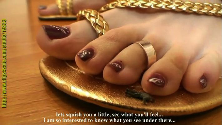 <p>although not first released - this is goddess kissa's first ever clip, where you can see how natural her giantess, dominating sexy bitch attitude is! kissa wears hot, greece-goddess-like golden sandals, and her fingernails &amp; toenails is painted stunningly. she shrunk down her boss, and now he will be her foot slave forever! first she place him under her sweaty devine toes, in her sandal, and you also see extreme-pov from his eyes as he futily tried to escape her toes! the she tapes his ass to the toe-section of her sandal and dangle him, and you also see hi extreme pov! then she tapes him under the heel of her other foot! and guess what? you got it! sexy, hot extreme pov! this clip contains long action that will drive you nutz, with many angels, close-ups, and unique pov's...and, off course, long-leged, long-toed, extremly hot &amp; sexy new goddess kissa! special price for this full version!</p>