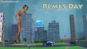 Remi is a Giantess now and she will have her Day at the expense of a defenseless city. She plucks people out of buildings and eats them. She crushes people out of existence. She even gives one guy a ride of his life. Then when you thought she might stop she destroys the city into a pile of rubble. 
